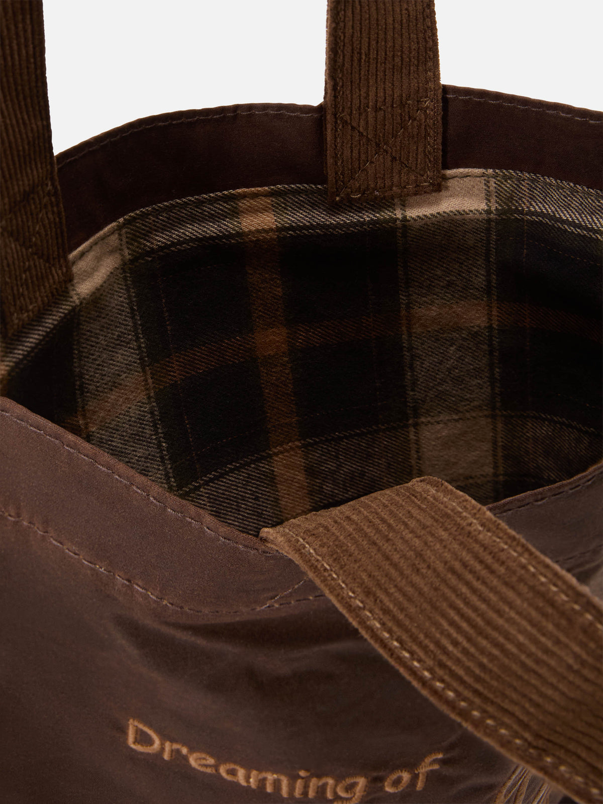 Bolso Brown Mini Essential de tote encerado con bordado del logo 
