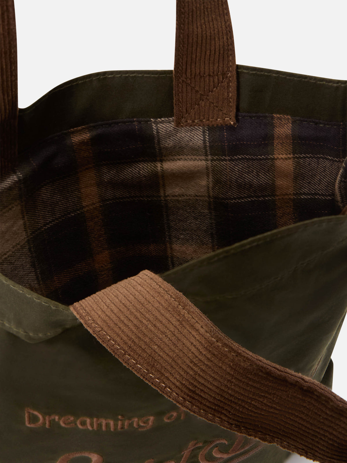 Sac Mini Essential ciré vert militaire tote avec logo brodé 