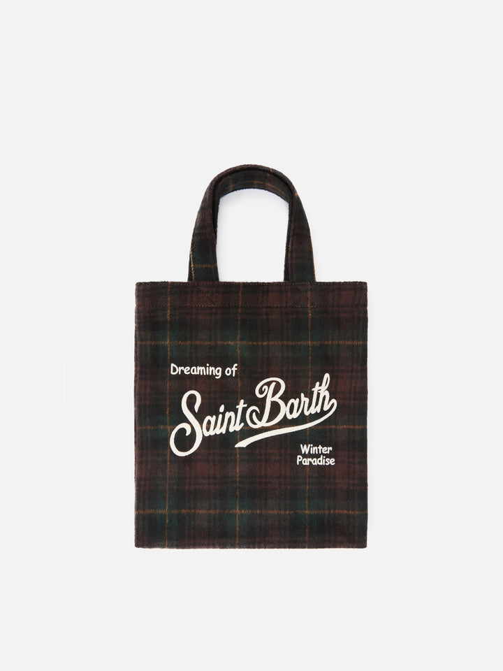 Mini Essential Tasche aus Wollmischung tote mit Tartanmuster 