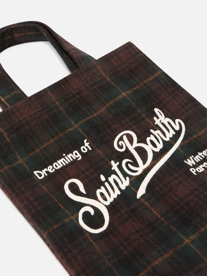 Mini Essential Tasche aus Wollmischung tote mit Tartanmuster 