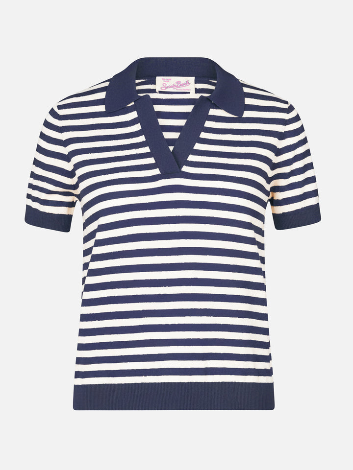 Polo in maglia a righe blu Evonne
