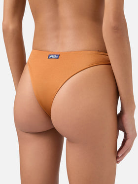 Bralette bikini Juca Evelyn with loop in shiny ochre yellow