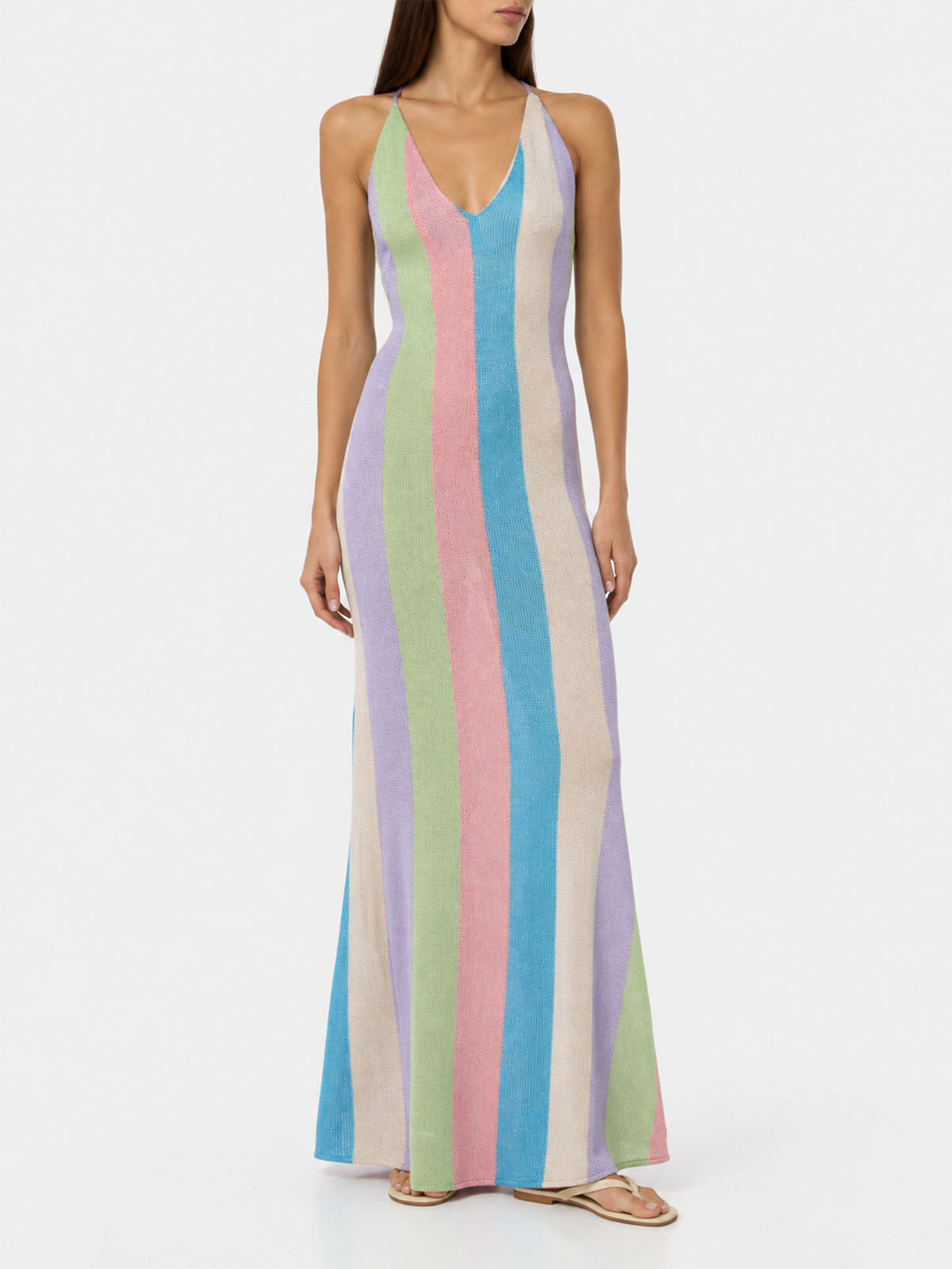 Robe longue Eydis striped raschel 