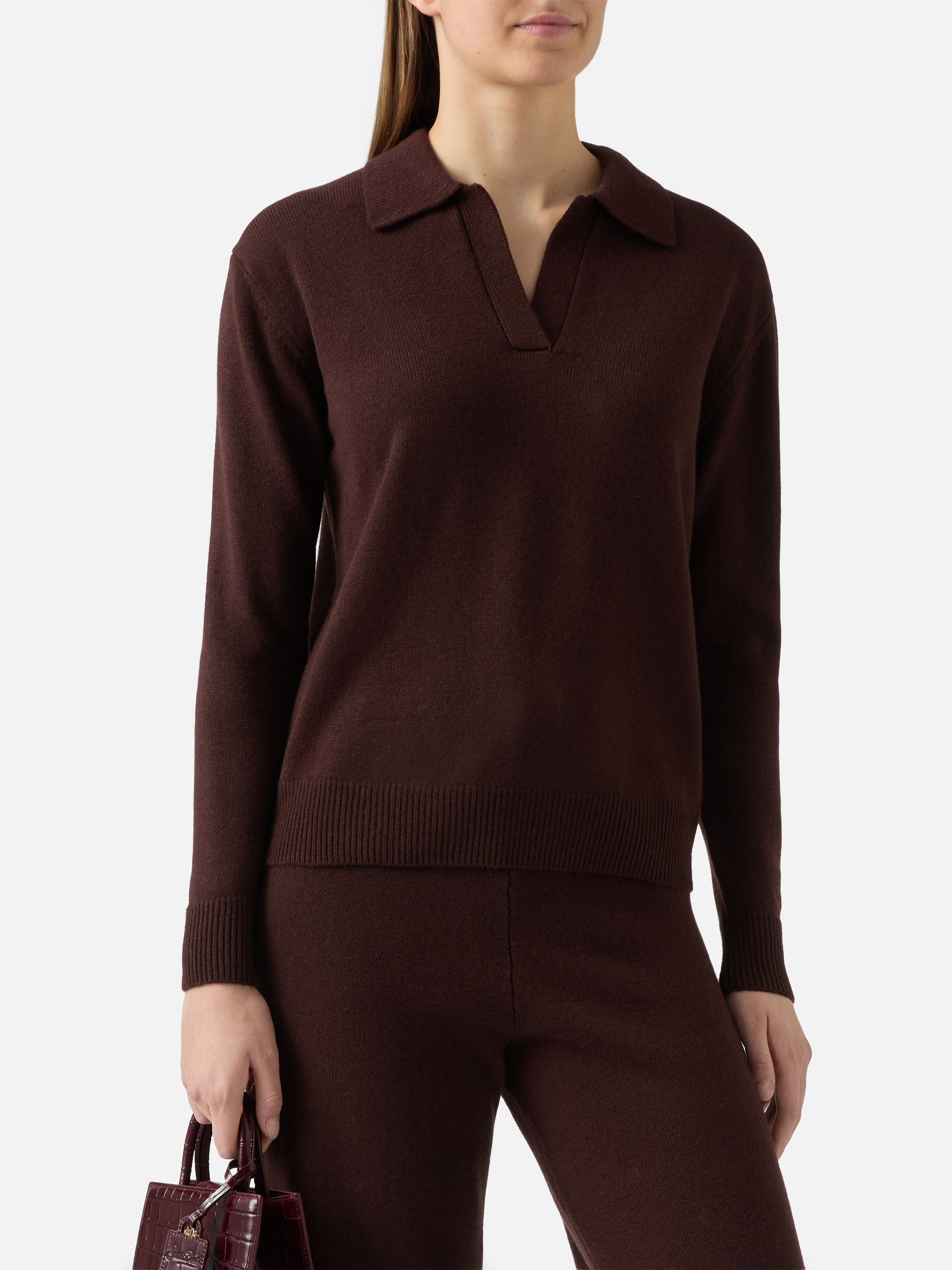 Brown Eze wool sweater with polo collar – MC2 Saint Barth