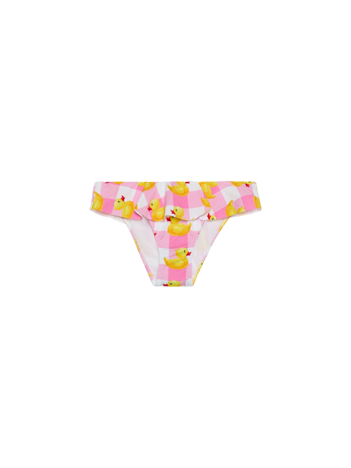 Girl ruffled swim briefs with ducky print - MC2 Saint Barth
