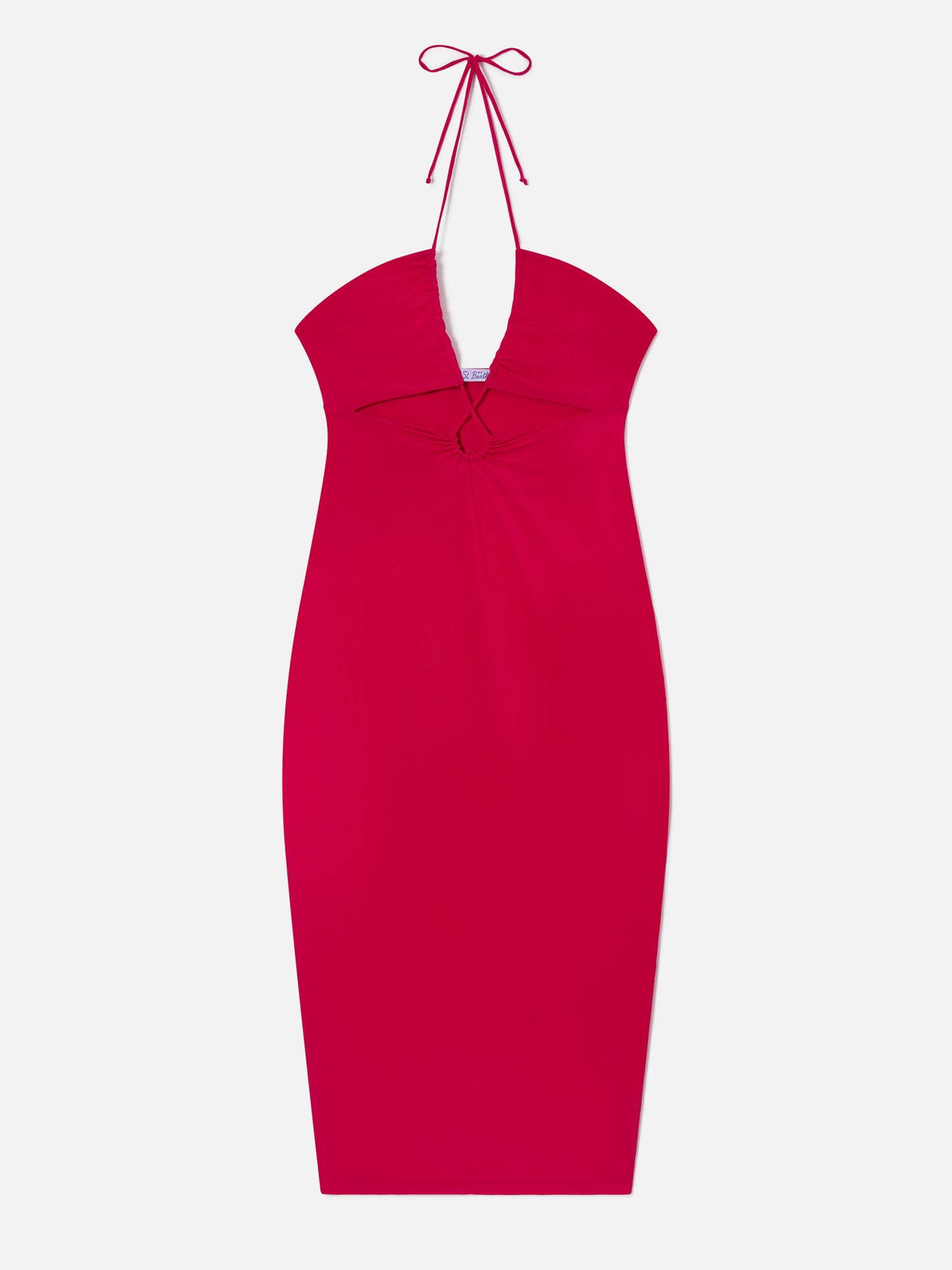 Fuchsiafarbenes Longuette-Kleid mit Cut-outs Farah