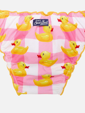 Pink vichy and ducky bikini for girls