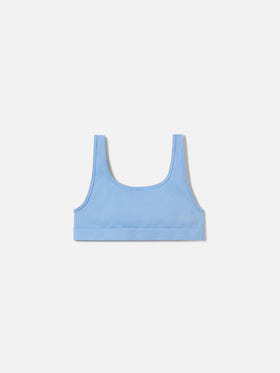 Light blue technical fabric Fify sports top with contrast trim