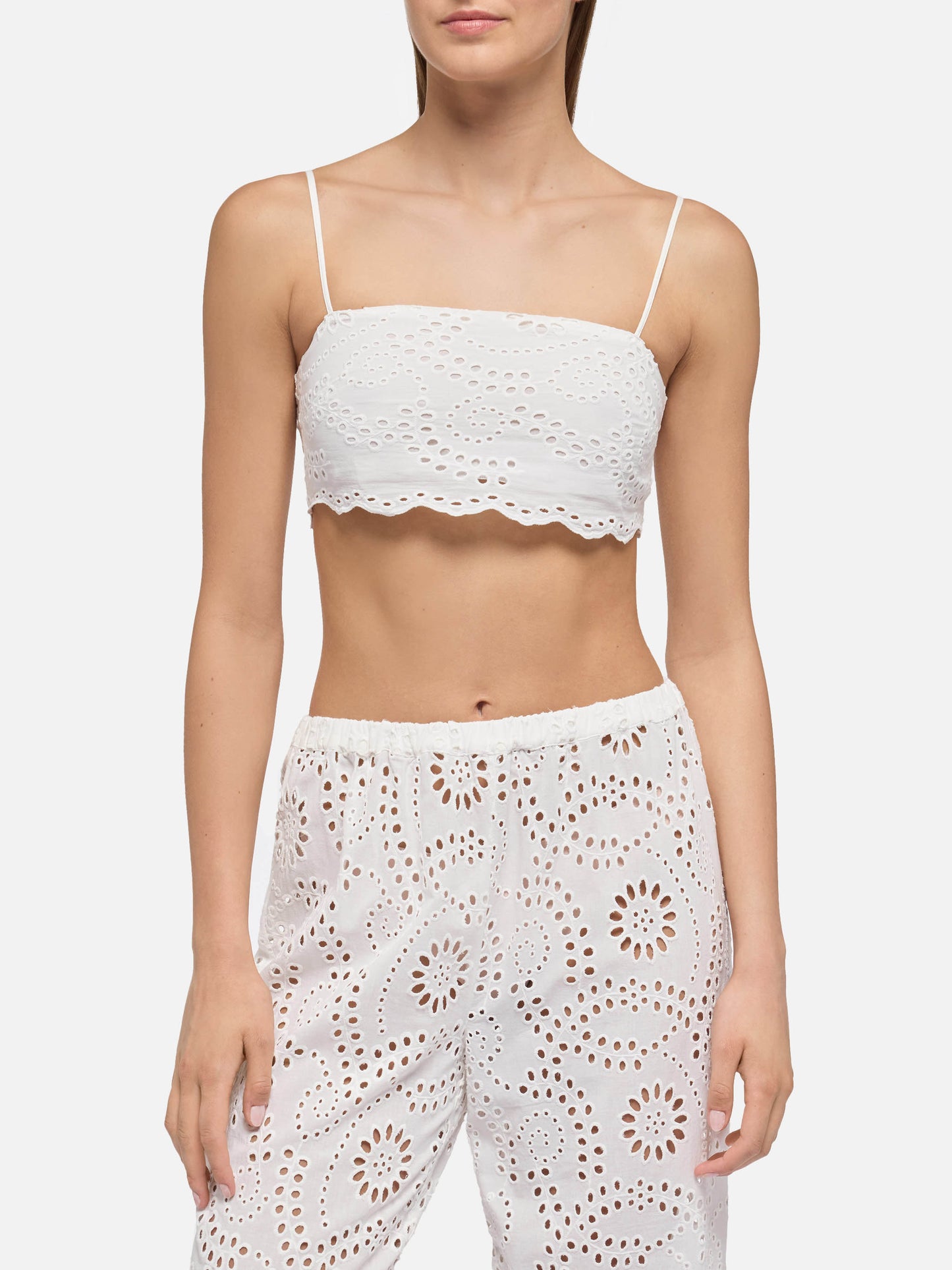 Florida white cotton Sangallo lace top