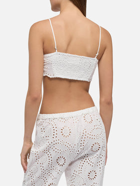 Florida white cotton Sangallo lace top