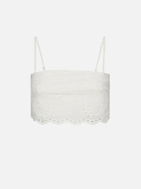 Florida white cotton Sangallo lace top