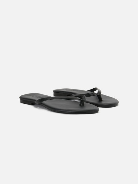 Essentials real leather flip flops in black – MC2 Saint Barth