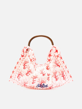 Borsa Foulard con struttura morbida e fantasia coralli