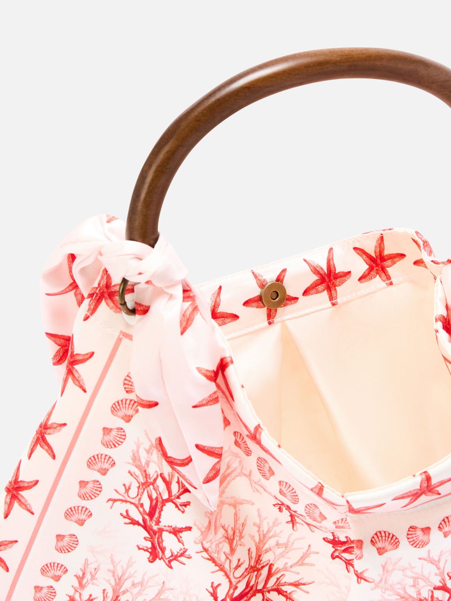 Borsa Foulard con struttura morbida e fantasia coralli