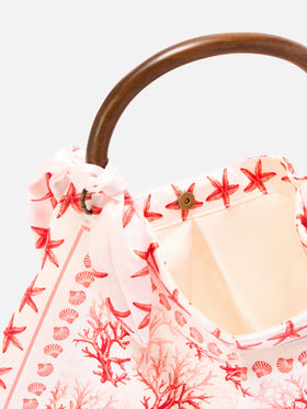 Borsa Foulard con struttura morbida e fantasia coralli