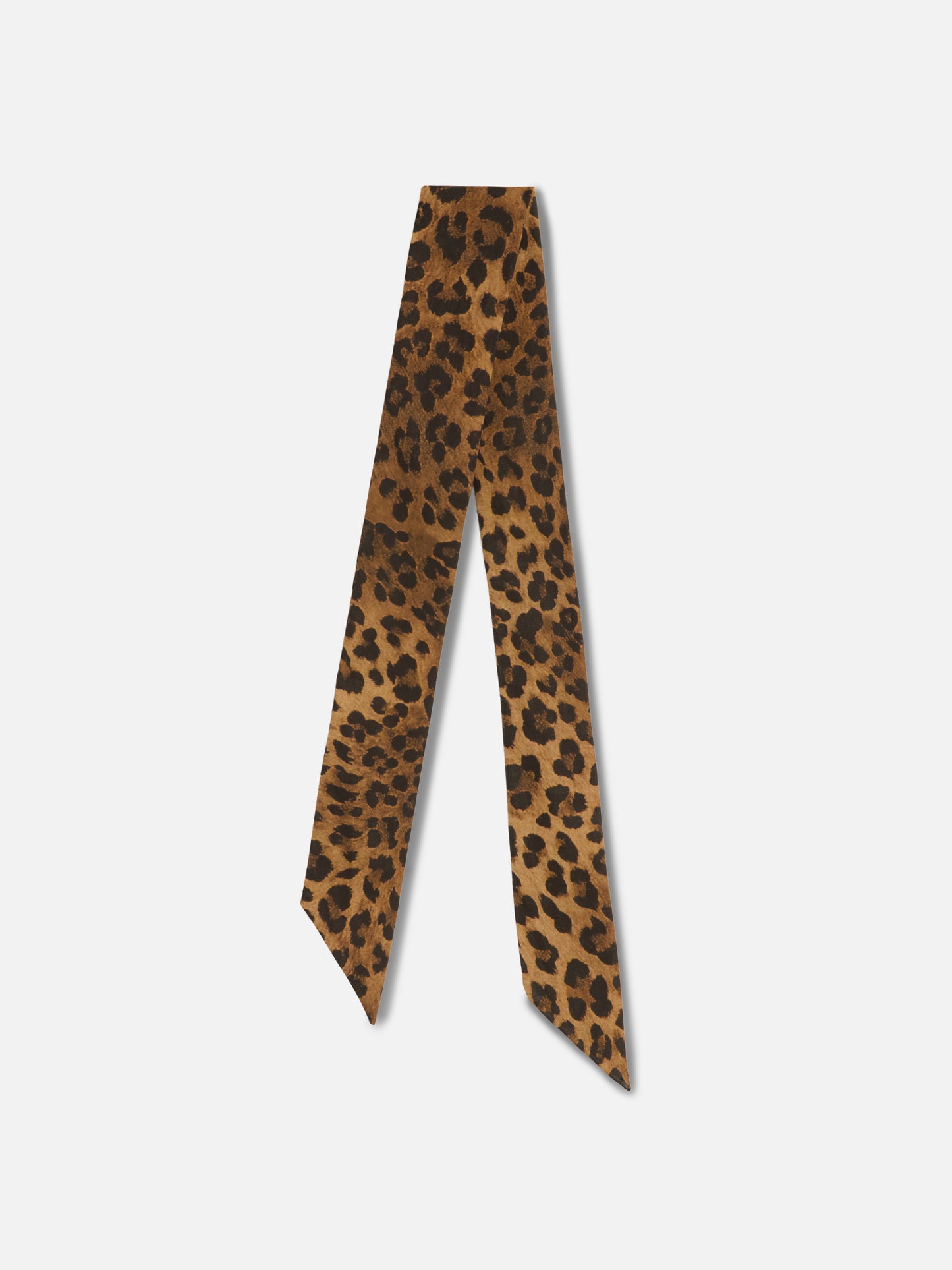Band scarf in cotton with animalier leopard print