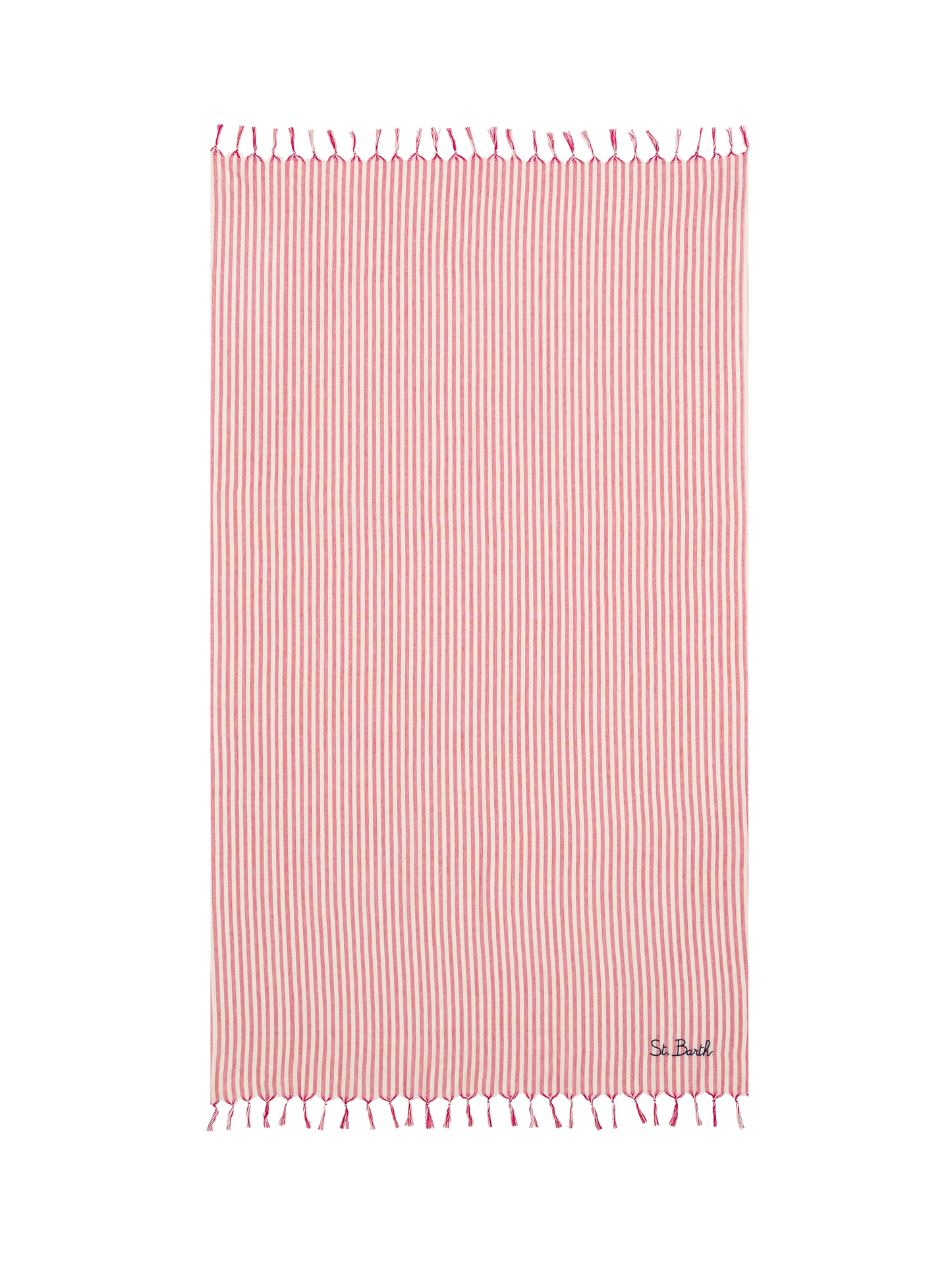 Telo mare Fouta in cotone leggero con stampa a righe rosse