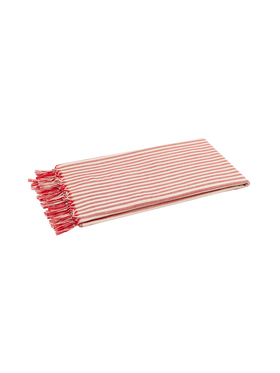 Telo mare Fouta in cotone leggero con stampa a righe rosse