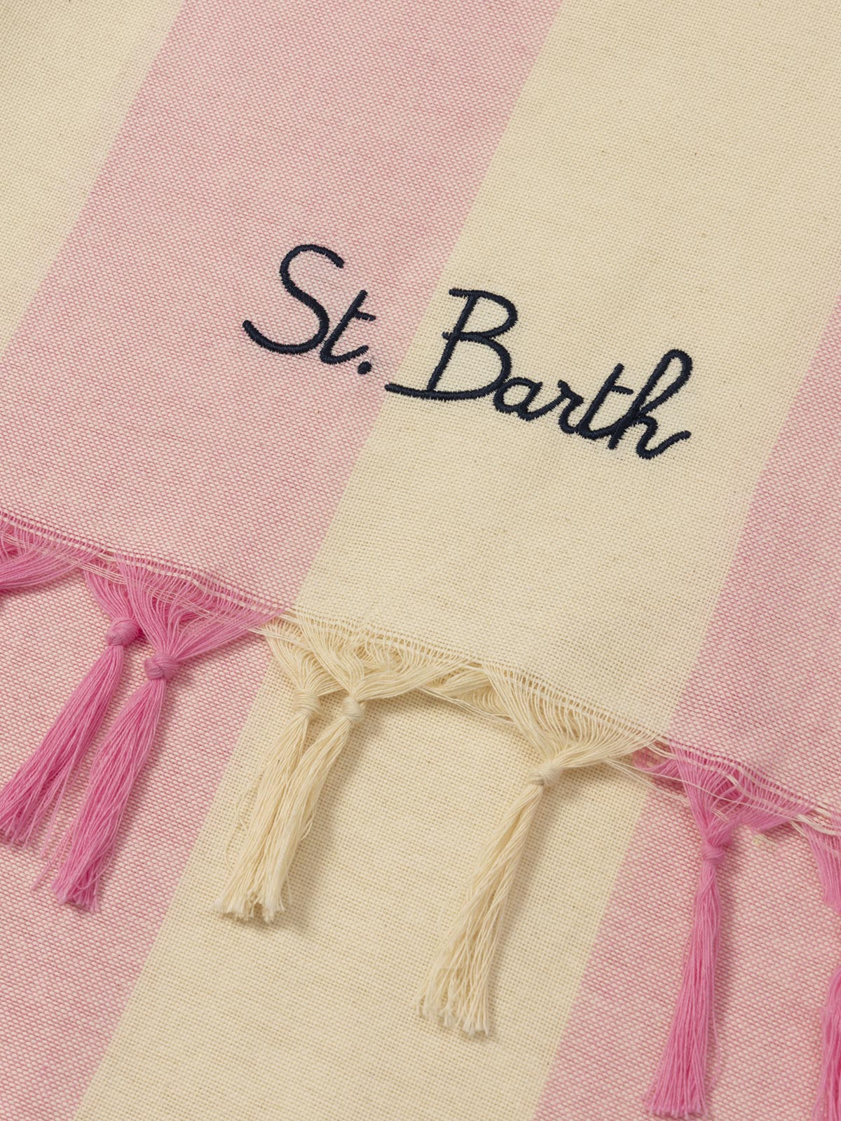 Light cotton beach towel Fouta with pink striped print