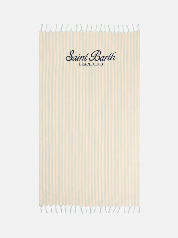 Light cotton Fouta beach towel with bluette striped print