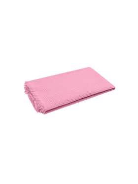Pink honeycomb cotton FoutaSac beach towel