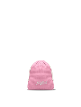 Pink honeycomb cotton FoutaSac beach towel