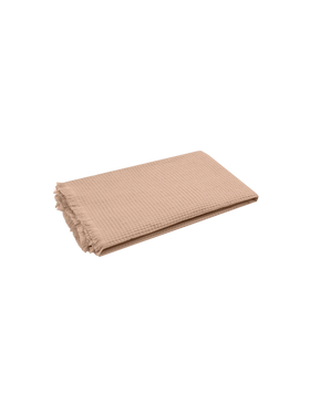 Beige honeycomb cotton FoutaSac beach towel