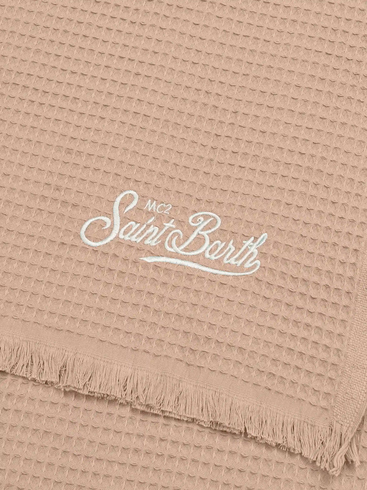 Beige honeycomb cotton FoutaSac beach towel