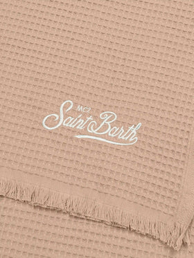 Beige honeycomb cotton FoutaSac beach towel