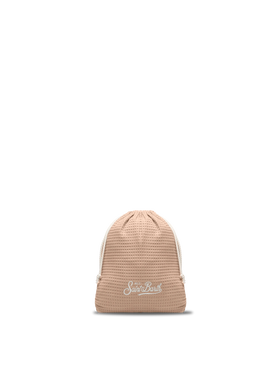 Beige honeycomb cotton FoutaSac beach towel
