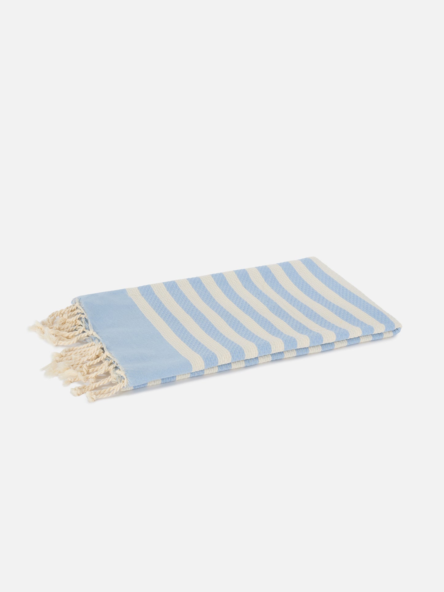 Foutas beach towel with light blue and white stripes