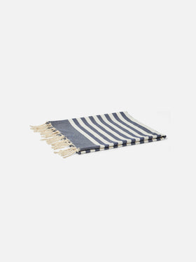 Foutas beach towel with blue and white stripes