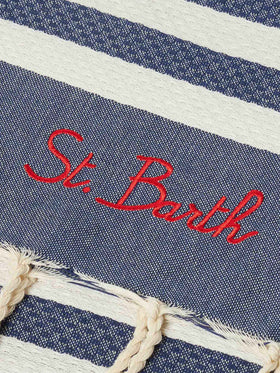 Foutas beach towel with blue and white stripes