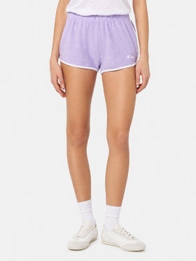 Terry Francine Pull-up-Shorts mit Paspelierung 
