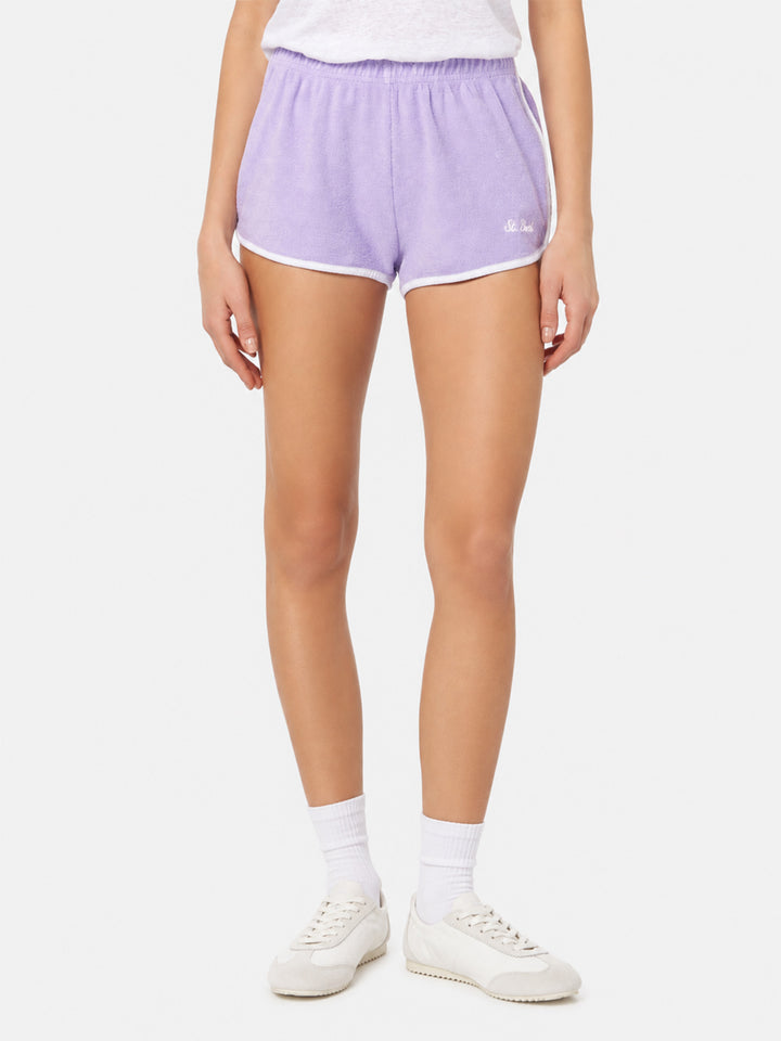 Short de plage Terry Francine à enfiler avec passepoil 