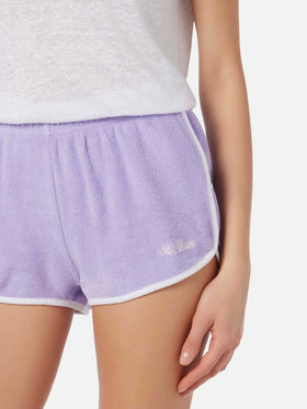 Terry Francine Pull-up-Shorts mit Paspelierung 