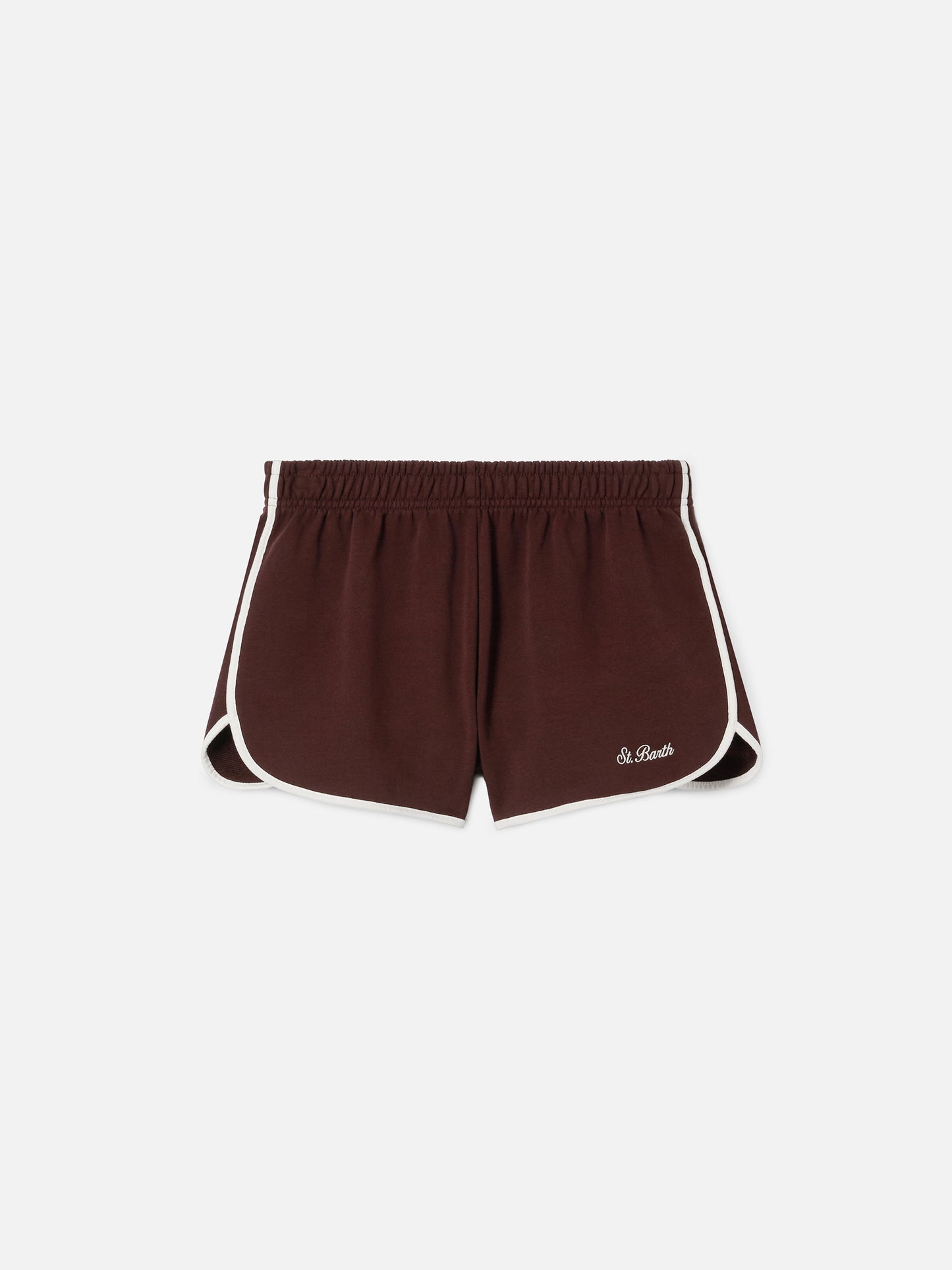 Light brown Francine cotton shorts with contrast trims