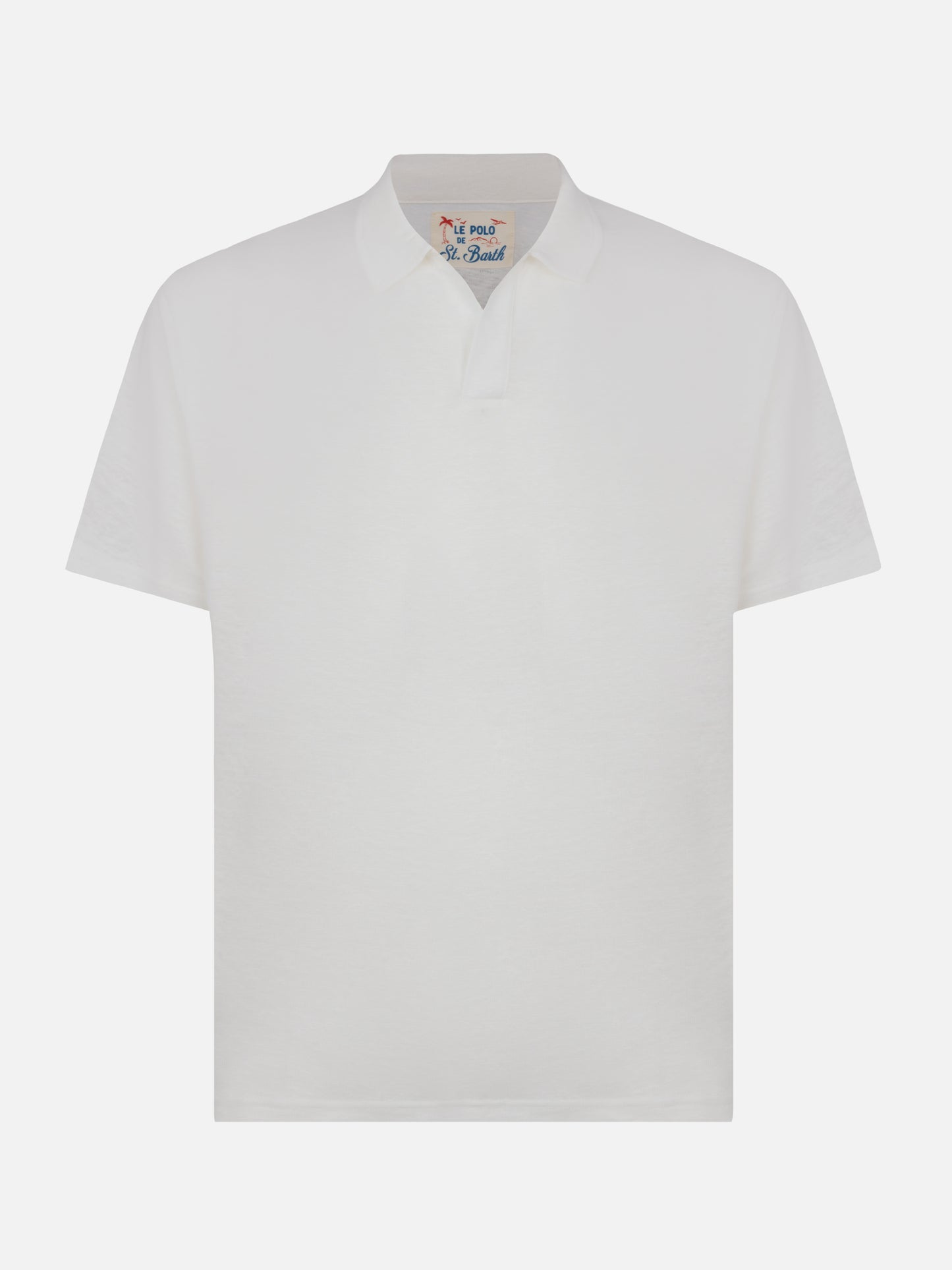 Weißes Leinen-Poloshirt Fraser