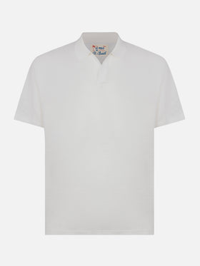 Weißes Leinen-Poloshirt Fraser
