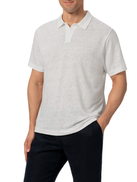 Weißes Leinen-Poloshirt Fraser