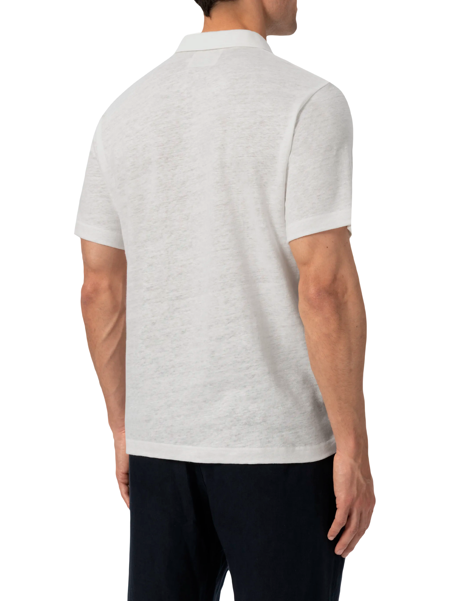 Weißes Leinen-Poloshirt Fraser