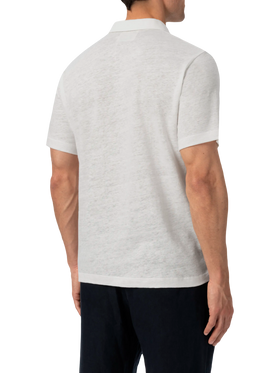 Weißes Leinen-Poloshirt Fraser