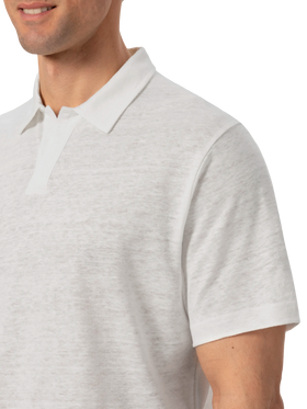 Weißes Leinen-Poloshirt Fraser