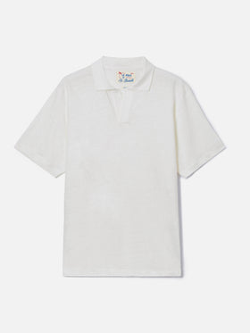 Polo Fraser in puro lino bianco