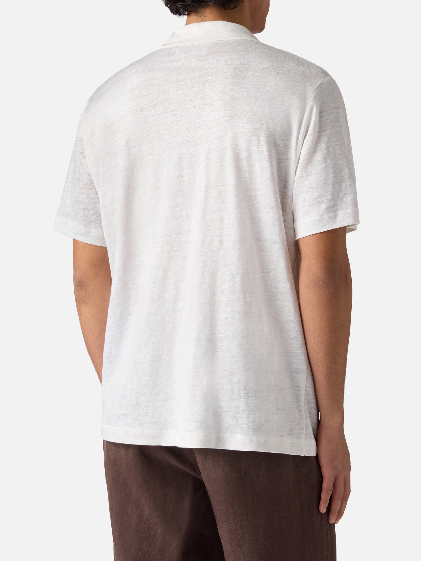 Polo Fraser in puro lino bianco