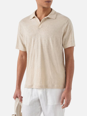 Polo Fraser in puro lino beige