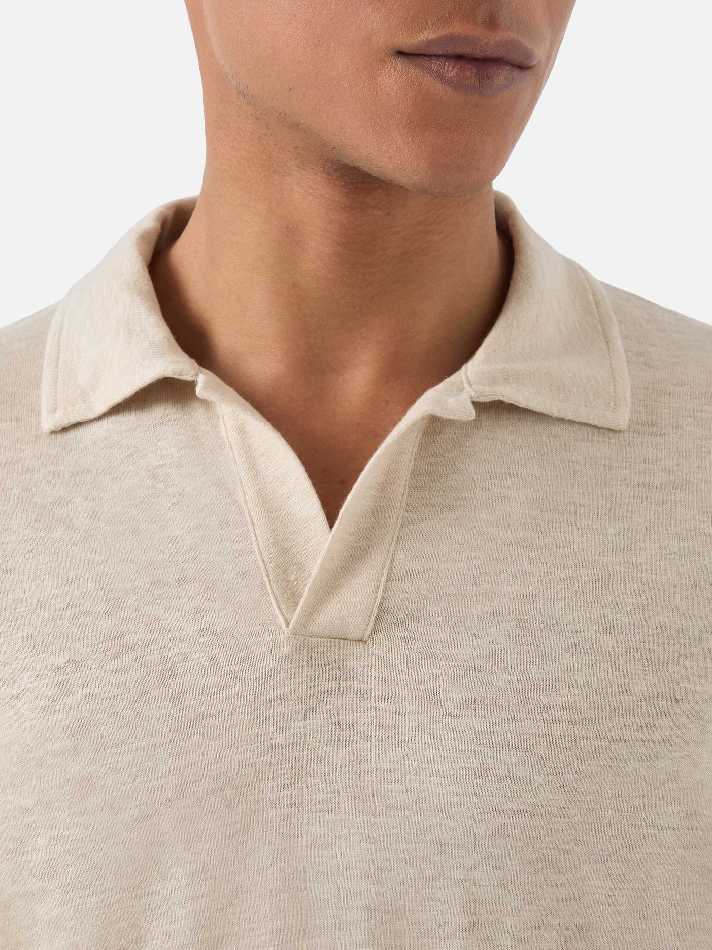 Polo Fraser in puro lino beige