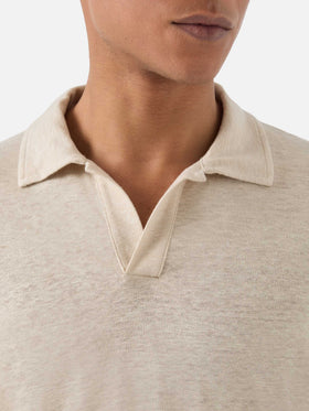 Polo Fraser in puro lino beige