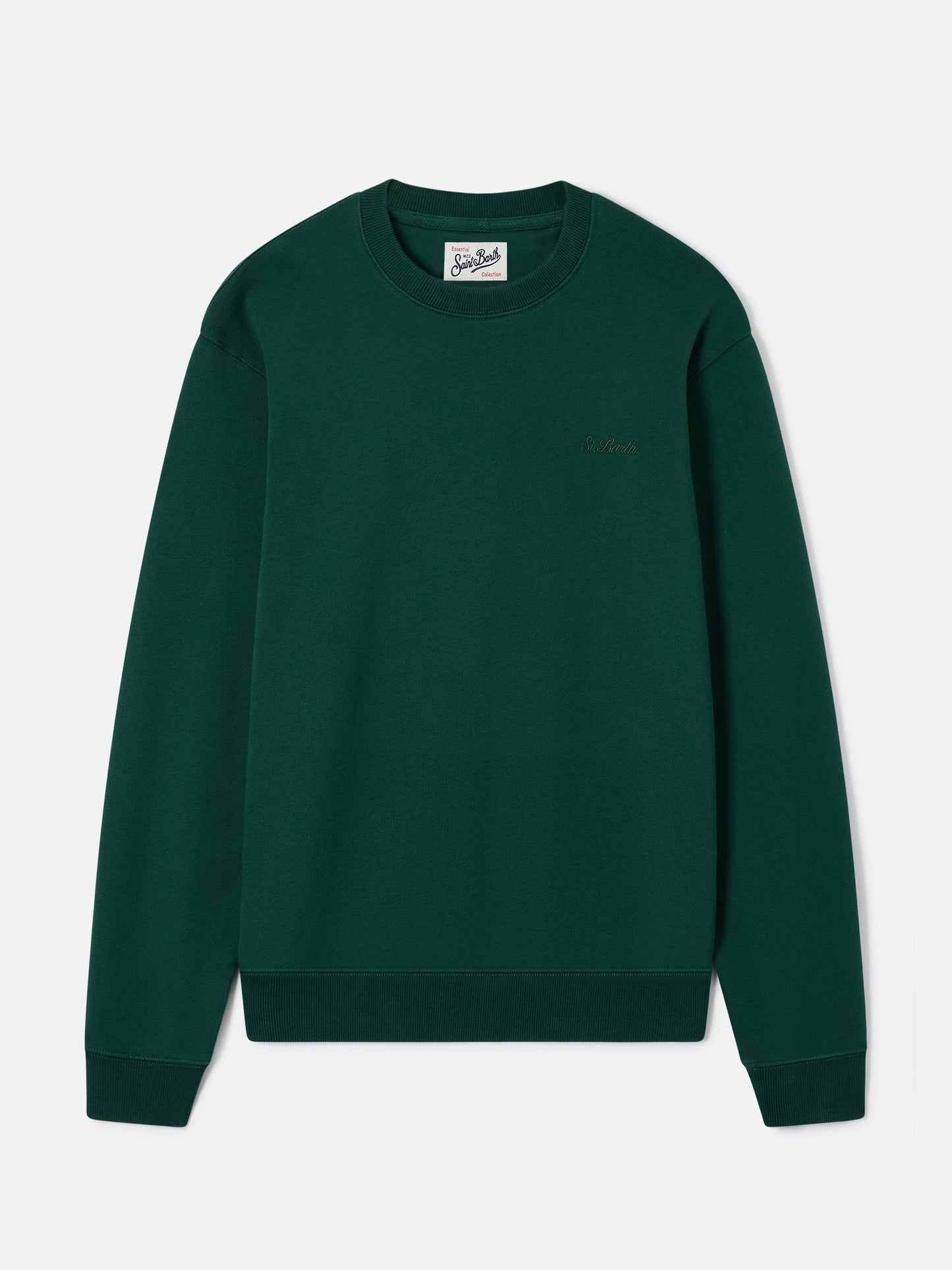 Sudadera de cuello redondo Fourseason en algodón verde 
