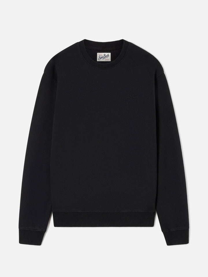 Black Fourseason cotton sweatshirt with logo embroidery